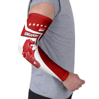 Singapore Merlion Arm Sleeves National Flag Day Patriotic Crescent Moon And Stars