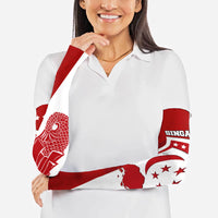 Singapore Merlion Arm Sleeves National Flag Day Patriotic Crescent Moon And Stars