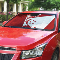Singapore Merlion Auto Sun Shade National Flag Day Patriotic Crescent Moon And Stars