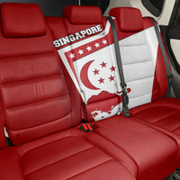 Singapore Merlion Back Car Seat Cover National Flag Day Patriotic Crescent Moon And Stars