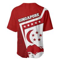 Singapore Merlion Baseball Jersey National Flag Day Patriotic Crescent Moon And Stars