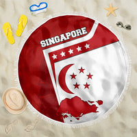 Singapore Merlion Beach Blanket National Flag Day Patriotic Crescent Moon And Stars