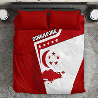 Singapore Merlion Bedding Set National Flag Day Patriotic Crescent Moon And Stars