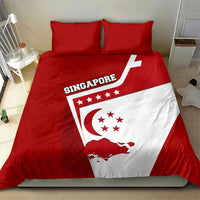 Singapore Merlion Bedding Set National Flag Day Patriotic Crescent Moon And Stars