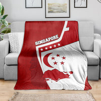 Singapore Merlion Blanket National Flag Day Patriotic Crescent Moon And Stars