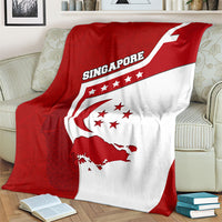 Singapore Merlion Blanket National Flag Day Patriotic Crescent Moon And Stars