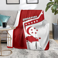 Singapore Merlion Blanket National Flag Day Patriotic Crescent Moon And Stars