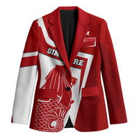 Singapore Merlion Blazer National Flag Day Patriotic Crescent Moon And Stars