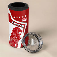 Singapore Merlion 4 in 1 Can Cooler Tumbler National Flag Day Patriotic Crescent Moon And Stars