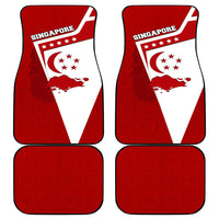 Singapore Merlion Car Mats National Flag Day Patriotic Crescent Moon And Stars