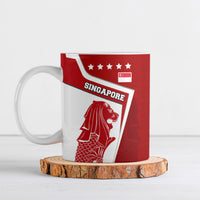 Singapore Merlion Ceramic Mug National Flag Day Patriotic Crescent Moon And Stars