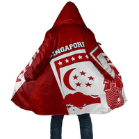 Singapore Merlion Cloak National Flag Day Patriotic Crescent Moon And Stars