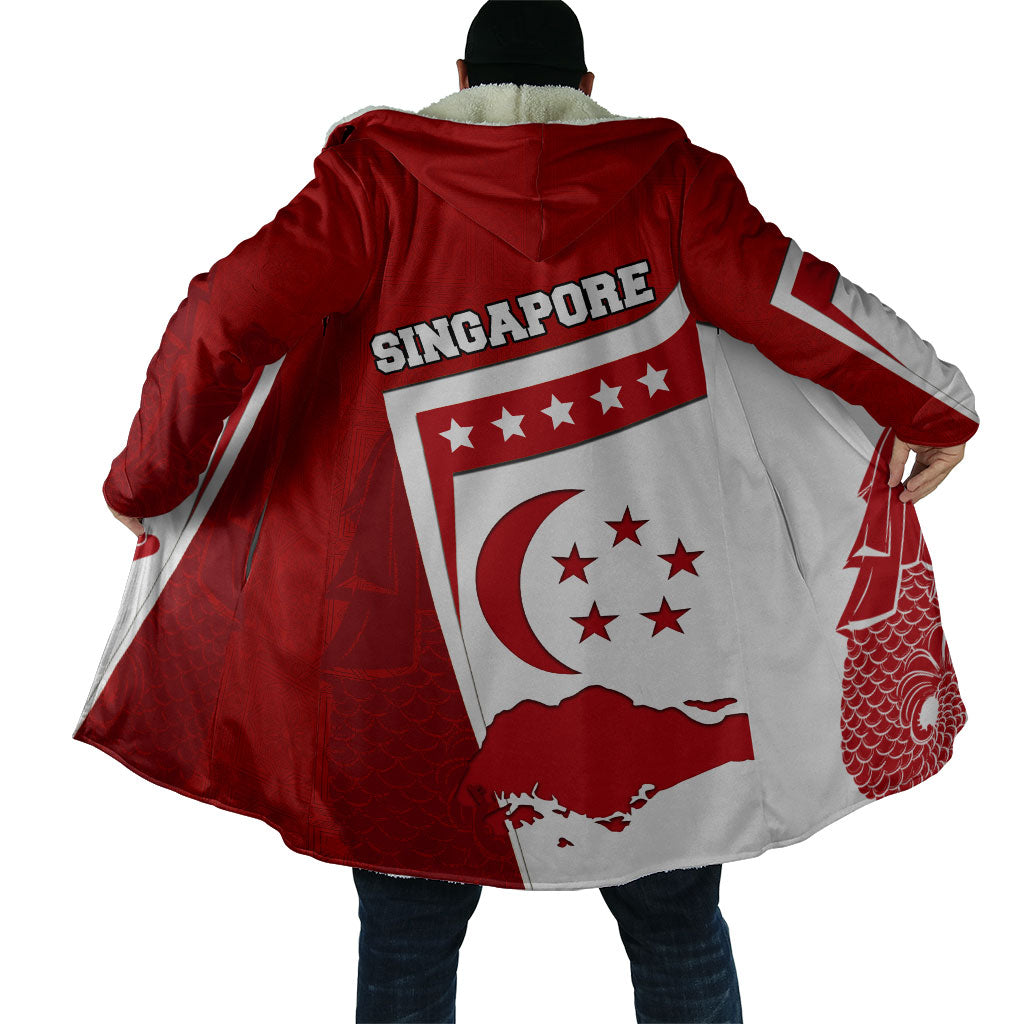 Singapore Merlion Cloak National Flag Day Patriotic Crescent Moon And Stars