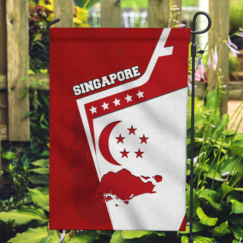 Singapore Merlion Garden Flag National Flag Day Patriotic Crescent Moon And Stars