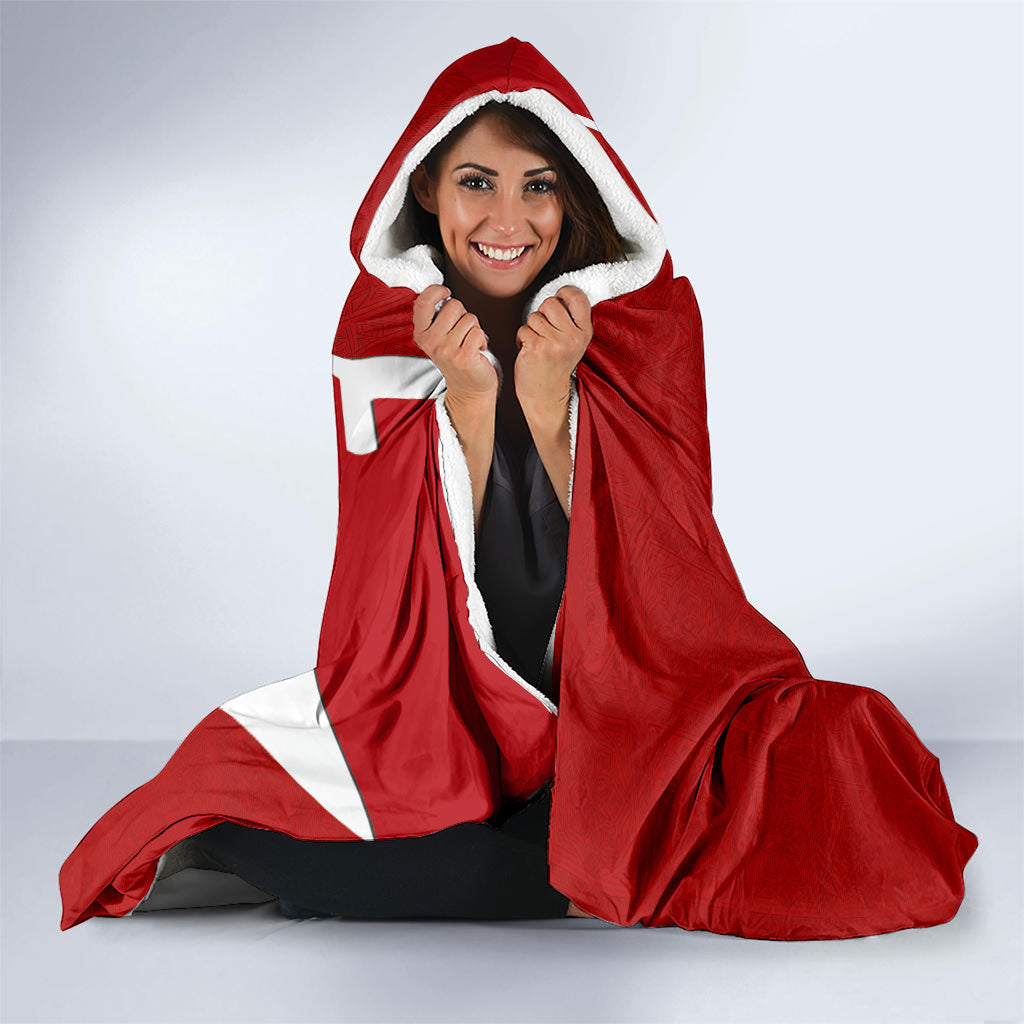 Singapore Merlion Hooded Blanket National Flag Day Patriotic Crescent Moon And Stars