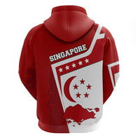 Singapore Merlion Hoodie National Flag Day Patriotic Crescent Moon And Stars