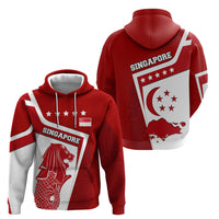 Singapore Merlion Hoodie National Flag Day Patriotic Crescent Moon And Stars