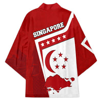 Singapore Merlion Kimono National Flag Day Patriotic Crescent Moon And Stars