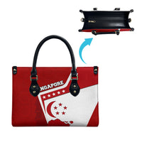 Singapore Merlion Leather Bag National Flag Day Patriotic Crescent Moon And Stars