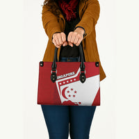 Singapore Merlion Leather Bag National Flag Day Patriotic Crescent Moon And Stars