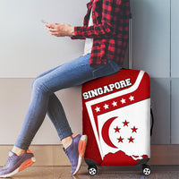 Singapore Merlion Luggage Cover National Flag Day Patriotic Crescent Moon And Stars