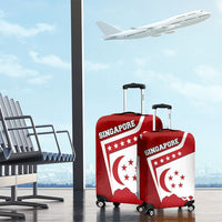 Singapore Merlion Luggage Cover National Flag Day Patriotic Crescent Moon And Stars