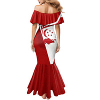Singapore Merlion Mermaid Dress National Flag Day Patriotic Crescent Moon And Stars