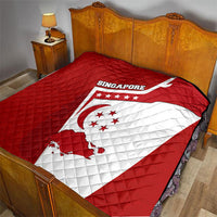 Singapore Merlion Quilt National Flag Day Patriotic Crescent Moon And Stars