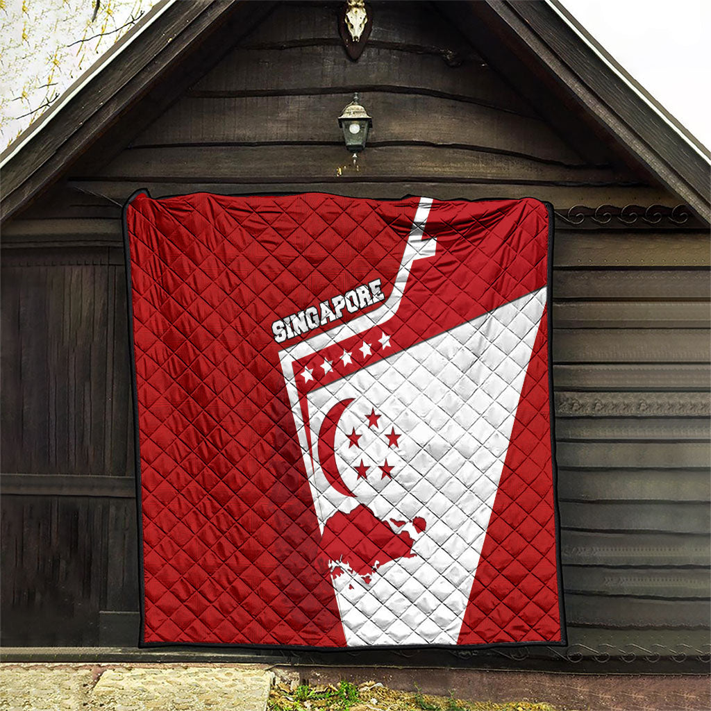 Singapore Merlion Quilt National Flag Day Patriotic Crescent Moon And Stars