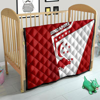 Singapore Merlion Quilt National Flag Day Patriotic Crescent Moon And Stars
