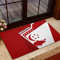 Singapore Merlion Rubber Doormat National Flag Day Patriotic Crescent Moon And Stars