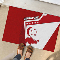 Singapore Merlion Rubber Doormat National Flag Day Patriotic Crescent Moon And Stars