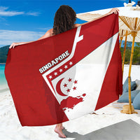 Singapore Merlion Sarong National Flag Day Patriotic Crescent Moon And Stars