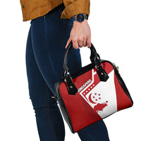 Singapore Merlion Shoulder Handbag National Flag Day Patriotic Crescent Moon And Stars