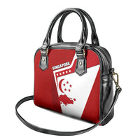 Singapore Merlion Shoulder Handbag National Flag Day Patriotic Crescent Moon And Stars