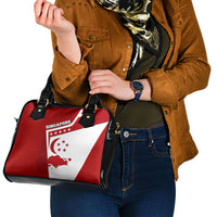 Singapore Merlion Shoulder Handbag National Flag Day Patriotic Crescent Moon And Stars