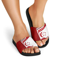 Singapore Merlion Slide Sandals National Flag Day Patriotic Crescent Moon And Stars