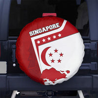 Singapore Merlion Spare Tire Cover National Flag Day Patriotic Crescent Moon And Stars