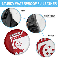 Singapore Merlion Spare Tire Cover National Flag Day Patriotic Crescent Moon And Stars