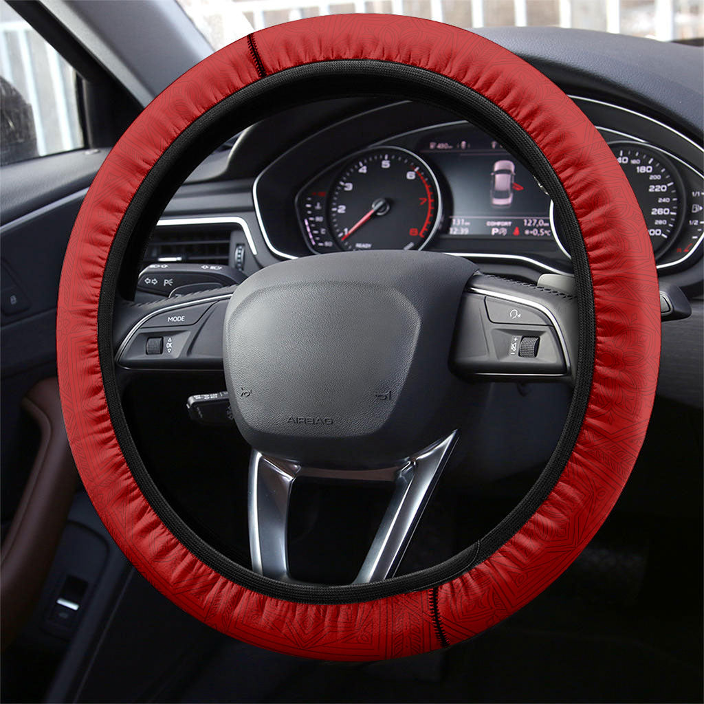 Singapore Merlion Steering Wheel Cover National Flag Day Patriotic Crescent Moon And Stars