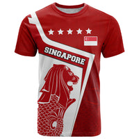 Singapore Merlion T Shirt National Flag Day Patriotic Crescent Moon And Stars