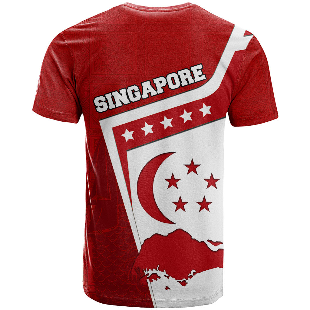 Singapore Merlion T Shirt National Flag Day Patriotic Crescent Moon And Stars
