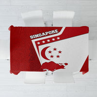 Singapore Merlion Tablecloth National Flag Day Patriotic Crescent Moon And Stars
