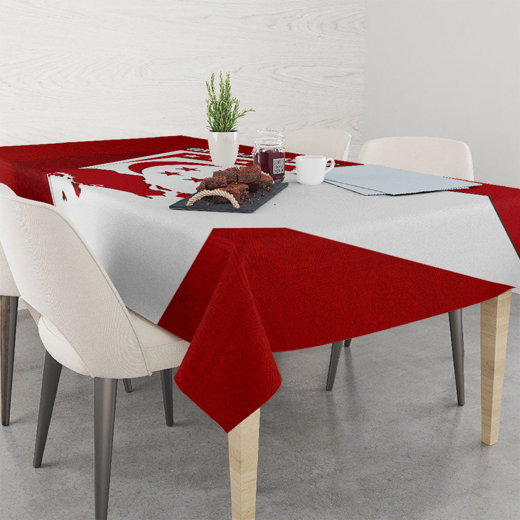 Singapore Merlion Tablecloth National Flag Day Patriotic Crescent Moon And Stars
