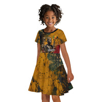 Benin Independence Day King Behanzin Kid Short Sleeve Dress Dahomey Amazons National Motto