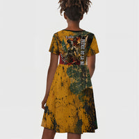 Benin Independence Day King Behanzin Kid Short Sleeve Dress Dahomey Amazons National Motto