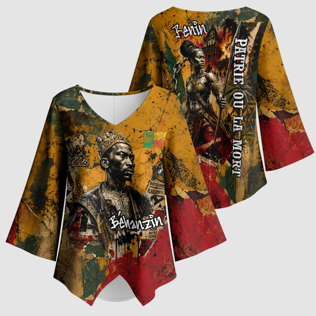 Benin Independence Day King Behanzin Kimono Sleeve Blouse Dahomey Amazons National Motto