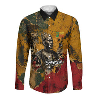 Benin Independence Day King Behanzin Long Sleeve Button Shirt Dahomey Amazons National Motto