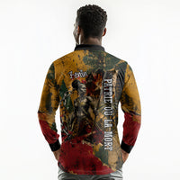 Benin Independence Day King Behanzin Long Sleeve Polo Shirt Dahomey Amazons National Motto