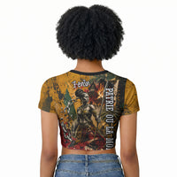 Benin Independence Day King Behanzin Raglan Cropped T shirt Dahomey Amazons National Motto